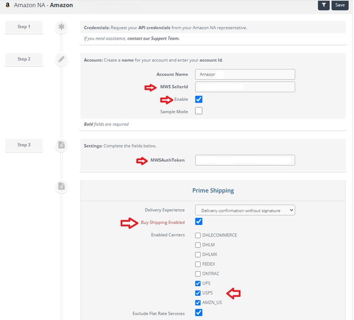 Buy Shipping DS settings
