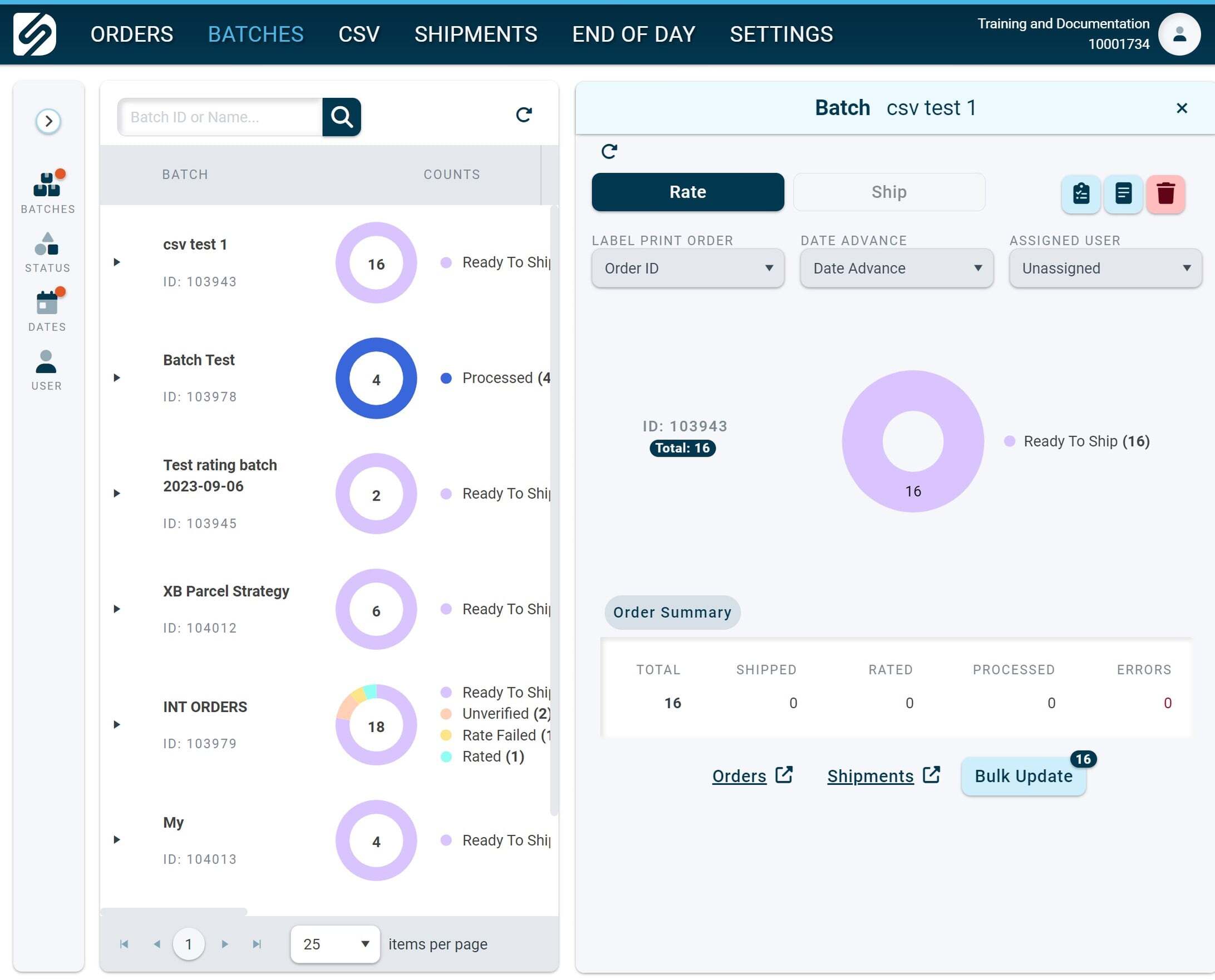 Batch Shipping with Batch Controls