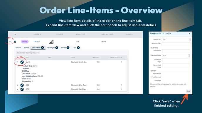 Order Line Items